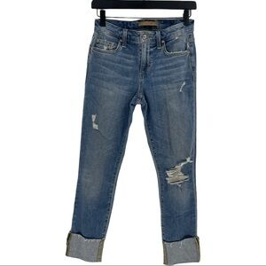 Joe's Jeans Ankle Cropped Blue Distressed Jeans 25